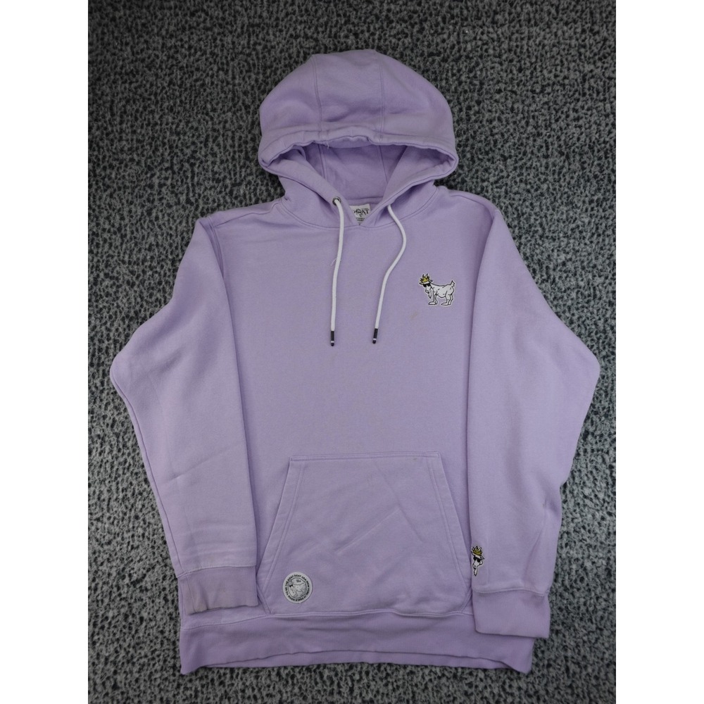 GOAT USA Hoodie Mens XL Purple‎ Pullover Embroidered Goat Logo Sweatshirt
